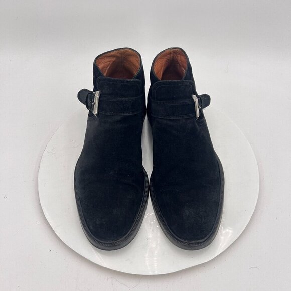 Cesare Paciotti Men Size 6.5 Black Suede Silver Buckle Ankle Casual Shoes - Picture 3 of 16